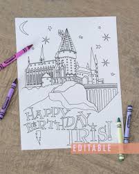 Printable Harry Potter Coloring Page Harry Potter Birthday Party Favor Printable Party Fa Harry Potter Coloring Pages Harry Potter Birthday Party Etsy Prints