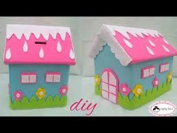Cara Membuat Celengan Rumah Dari Kardus Dan Kain Flanel Diy Tutorial Youtube Kids Crafts Celengan Kardus