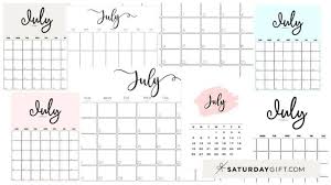 Cute And Free Printable Calendars Saturdaygift Pretty pink this july calendar doesn't have a space to write things down, but i wanted to make one like this that you can use as a cover or the month in your. cute and free printable calendars