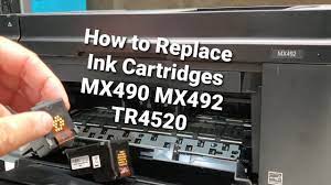 First time setting up canon mx490 setup. How To Replace Ink Cartridges Canon Pixma Mx490 Mx492 Tr4520 Youtube