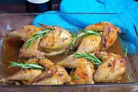 Cornish hens are a breed of chickens. Cornish Hens Rosemary Wine Sauce Food Meanderings