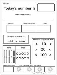 Today S Number Of The Day Posters Worksheets Activity K Todays Number Kindergarten Calendar Number Sense Activities