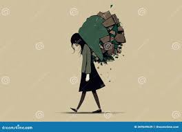 A Vergonha E a Culpa Da Depressão Fizeram-na Sentir-se Como Se Estivesse a  Carregar Um Fardo Pesado. Geração De Ai Ilustração Stock - Ilustração de  comprimido, preocupado: 269549629