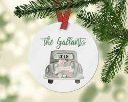 Personalized First Christmas Married Ornament With Last Name Etsy Wedding Gifts For Newlyweds First Christmas Married Married Ornament