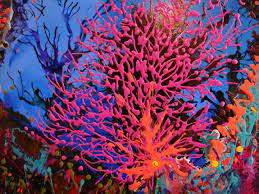 Hand painted underwater illustration with coral reef, starfish. Coral Reef Painting By Irini Karpikioti Artmajeur