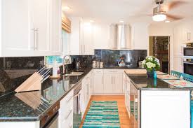 coastal kitchen white shaker cabinets