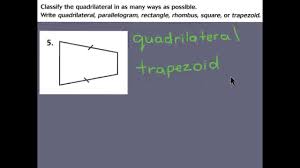 11 3 Classifying Quadrilaterals Youtube