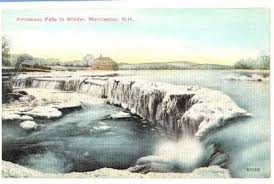 amoskeag falls winter manchester nh 1900 postcard victorian merrimack river manchester nh merrimack postcard amoskeag falls winter manchester nh