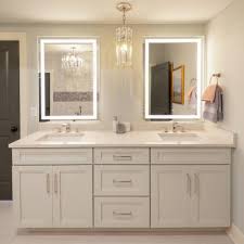 You have lots of great options when choosing your bathroom lights and bathroom light fixtures. Double Vanity Bathroom With Led Lights Hgtv