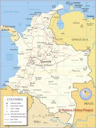 English map on colombia about flood and mud slide; Map Of Colombia Nations Online Project