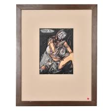 Lot - F.N. SOUZA (1924-2002) SEMI-NUDE SOUZA 84