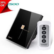 Only 16 60 Eu Uk Standard Sesoo Remote Control Switch 1 Gang 1 Way Rf433 Touch Wall Switch Touch Light Switc Light Switch Touch Light Switch Remote Control