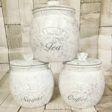 White tea coffee and sugar canisters. White Marble Kitchen Canisters Tea Coffee Sugar Jars The British Craft House