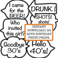 Free Printable 40th Birthday Photo Booth Props Pin On Invitation Design Party Decor Party Printables Etsy Shop Finds