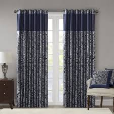 They can dress windows either alone or in conjunction with blinds and other types of window treatments. Navy And Silver Curtains Novocom Top