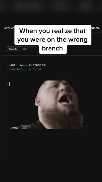 Happens, i guess… #programming #meme #droptable #database #main #backend  #funny #coding #coder #programmer #webdeveloper #softwaredeveloper  #softwareengineer #computerscience #capcut #fyp