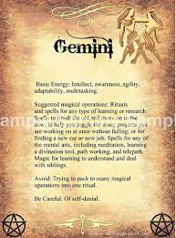 Gemini Astrological Sign Correspondences 6 Pages Set Etsy