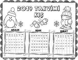 2019 Takvim Okul Oncesi Boyama Kitaplari Okul