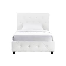 35l x 23.5w x 6.5h; Dhp Dakota Upholstered Bed Twin 39 In X 43 5 In X 80 In White Faux Leather 4027119 Rona