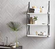 Perfect in a small bathroom since the wall shelf is shallow. Bathroom Wall Shelves Pottery Barn
