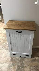 No need to touch the trash can. On Sale Limited Time Only Buy Today And Save Handmade And Hand Painted By Us These Solid Wood Tra Wood Trash Can Wood Trash Can Holder Hide Trash Cans