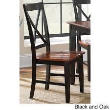 Greyson Living Keaton Solid Wood Dining Chair Set Of 2 Black And Oak Solid Wood Dining Chairs Side Chairs Dining Dining Chairs