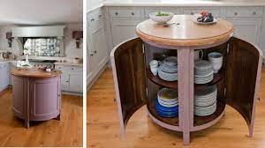 Small Circular Movable Kitchen Island Table