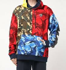 A Bathing Ape Mens Aape Pullover Hoodie Mix Camo New Ebay