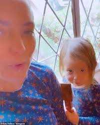 Her little bow is adorable. Kate Hudson And Daughter Rani Rose Wear Matching Pajamas For Funny Video Duk News