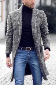 We love our matching family flapjacks always perfect for any season. Men S New Trendy Notched Lapel Collar Long Sleeve Plaid Print Black And White Coat Overcoat Beautifulhalo Com