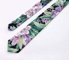 Floral Tie Green Tie Purple Floral Necktie By Kristinebridal Green Purple Lavender Floral Cotton Tie Necktie Wed Floral Tie Wedding Ties Skinny Ties