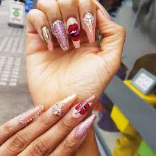 Cutie small diamonds and great color! Cute Nail Designs 2020 31 Really Cute Nail Designs Ideas Ladylife
