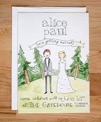 Items Similar To Illustrated Wedding Invitation Couple In The Woods Hand Dra Illustrated Wedding Invitations Casual Wedding Invitations Hand Drawn Invitation