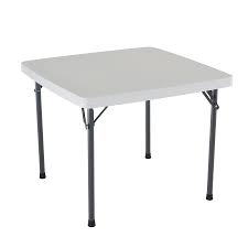 Lifetime Products 37 In X 37 In Square Plastic White Folding Table Lowes Com Folding Table Card Table And Chairs Table