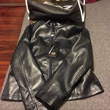 Emporio Leather Jacket Leather Jacket Unisex Fashion Jackets