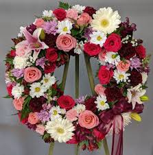 With so many types to choose from, we have put together this choosing the right flowers for a funeral is often dictated by ones relationship to the recently deceased or bereaved. Funeral Wreath Simple Elegance In Orange Ca The Dizzy Daisy