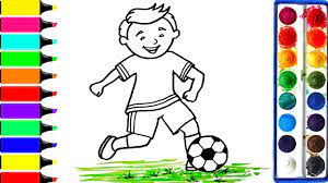Football Player Coloring Pages Art Colors For Beginners Draw Football Match Youtube Watch in the following video how to draw a boy.