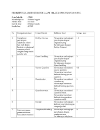 Download uji kompetensi hariansemester ganjil tahunpembelajaran 2014/2015 bidangstudi bahasa indonesia kelas xi mia/iis hari/ tanggal senin, 22 september 2014 waktu 90 menit materi cerita pendek 1. Contoh Kisi Kisi Soal Bahasa Indonesia Kelas 8 Semester 2 Jawabanku Id