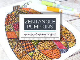 Freehand sketch for adult anti stress coloring page. Zentangle Pumpkin Drawing The Kitchen Table Classroom