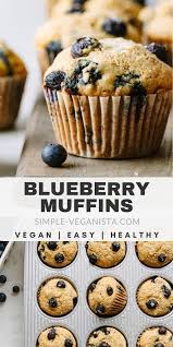Vegan Blueberry Muffins Recipe Moist Fluffy And Loaded With Blueberries These Healthy V En 2020 Recette Muffin Myrtille Recettes De Dessert Vegetalien Muffins Sains