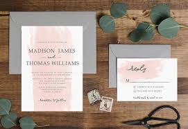 Blush Pink Watercolor Brush Stroke Wedding Invitation Etsy In 2020 Cheap Wedding Invitations Watercolor Wedding Invitations Printable Wedding Invitations