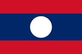 It has two red strips at the top and at the bottom of the flag and in between them there is a blue strip. Flag Designs National Flag And Ensign Of Laos Lao Flag Laos Flags Of The World