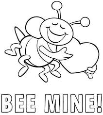 Bee Mine Valentine Coloring Pages Valentine Coloring Bee Mine Valentine