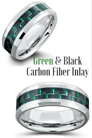 Black And Green Wedding Band Mens Tungsten Carbide Wedding Band With Black Green Woven Carbon Fiber Inla Tungsten Wedding Rings Mens Wedding Bands Tungsten Carbide Mens Carbon Fiber Ring