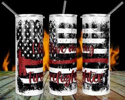 Love My Firefighter Red Line Flag Template For Sublimation Of Etsy In 2021 Flag Template Sublimation Tumblers Tumbler Template