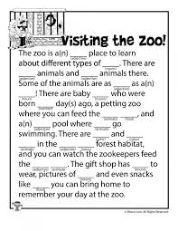 Mad libs is a fun game which you can play at a party, home, schools, etc. Zoo Mad Libs Worksheets 99worksheets