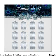 Royal Blue Peacock Wedding Seating Chart Zazzle Com