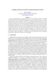 The official 2020 roster of the st. Pdf A Simple And Secure Credit Card Based Payment System