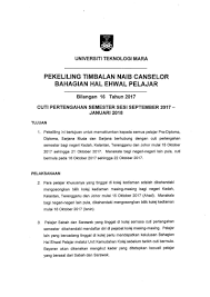Konsekuensinya, waktu kuliah umumnya jadi lebih panjang. Pekeliling Timbalan Naib Canselor Bahagian Hal Ehwal Pelajar Bil 16 Tahun 2017 Berkenaan Cuti Pertengahan Semester Sesi September 2017 Januari 2018 Pelajar Dari Sabah Dan Sarawak Yang Tinggal Di Kolej Semasa