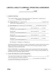 Free Oklahoma LLC Operating Agreement Template | PDF | Word